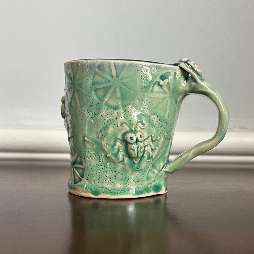 Handcrafted Green Ceramic Mug